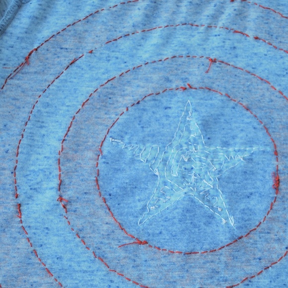 Halloween Captain America Tee Size L (Jr's) XS-S Customized Sequined Embellished - Picture 8 of 8